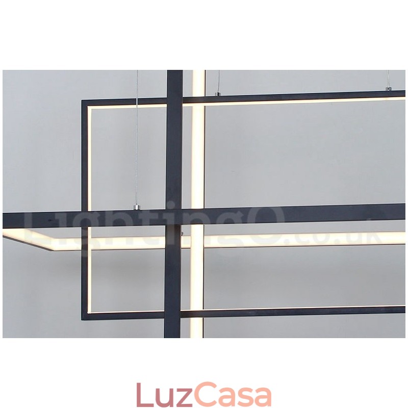 Luminária pendente linear regulável com controle remoto Luz ambiente Acabamentos pintados Alumínio Design moderno