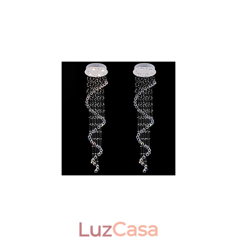 Lustre de cristal pendente, iluminação, 4 luzes, prata, canpoy, transparente, k9, cristal, hélice, teto, lâmpadas, h150cm