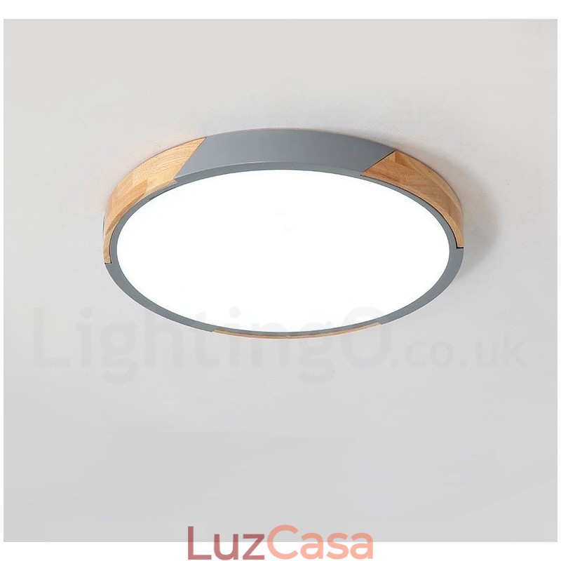 Macaron regulável multi cores madeira ultra fina luz de teto com sombra de acrílico lâmpada de teto estilo nórdico