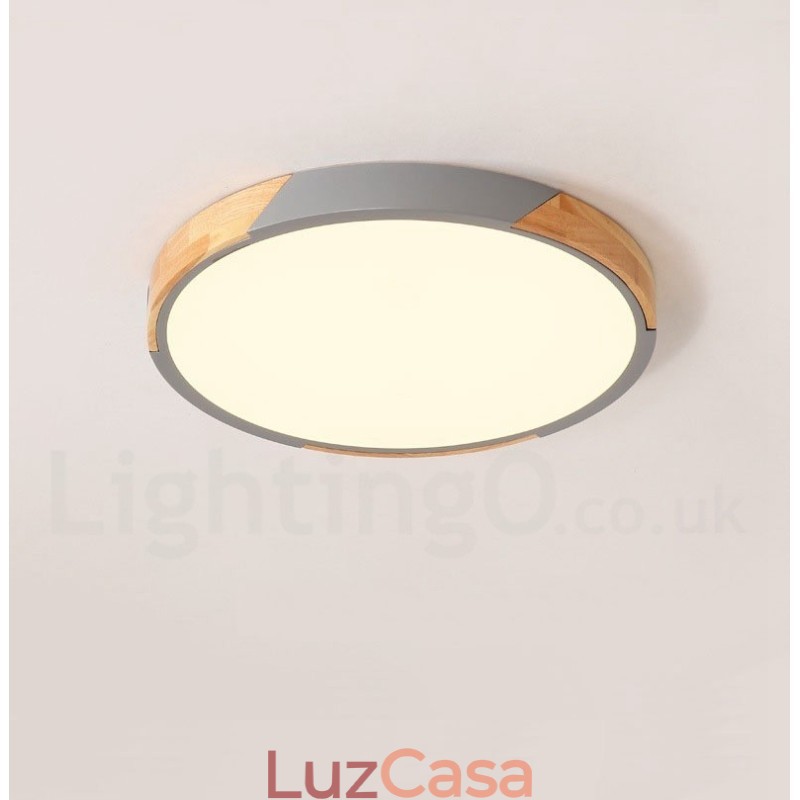 Macaron regulável multi cores madeira ultra fina luz de teto com sombra de acrílico lâmpada de teto estilo nórdico