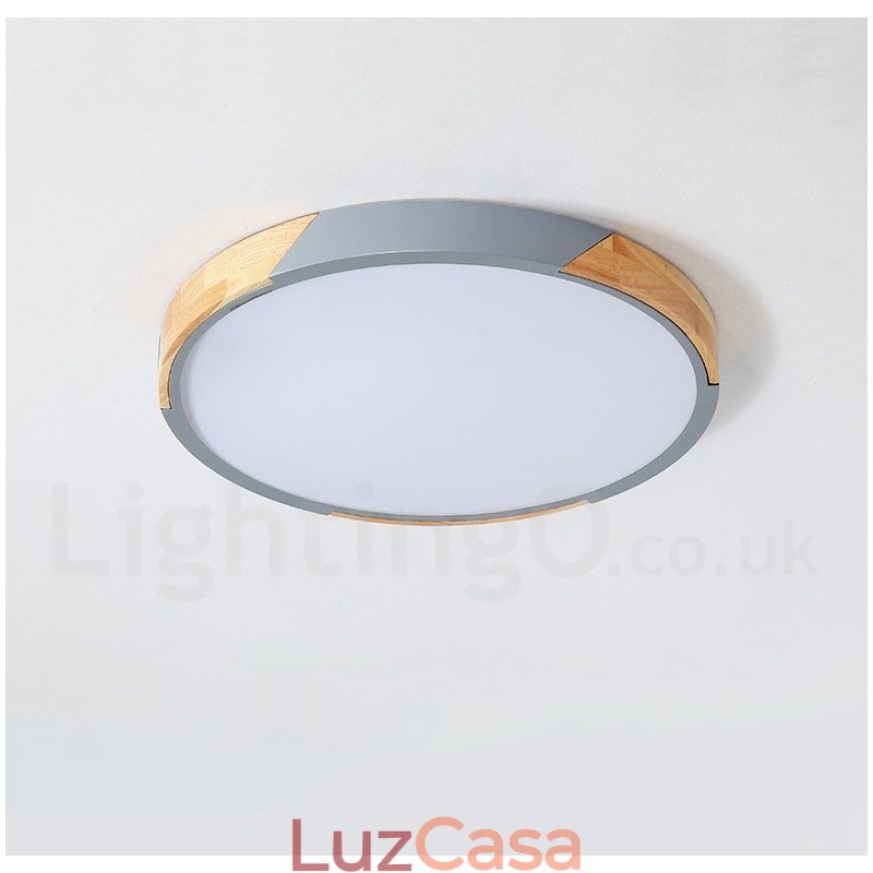 Macaron regulável multi cores madeira ultra fina luz de teto com sombra de acrílico lâmpada de teto estilo nórdico