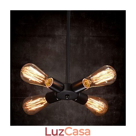 Luminária pendente 4 luzes estilo country ferro forjado Luminária pendente 4 luzes estilo country ferro forjado