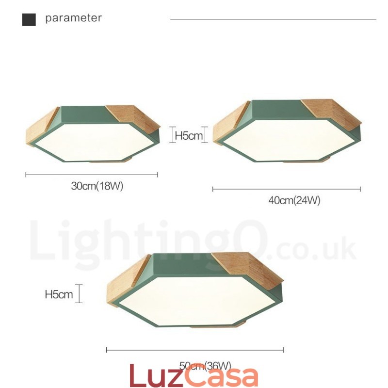 Macaron ultrafino regulável multicolorido luz de teto de madeira com abajur de acrílico lâmpada de teto estilo nórdico