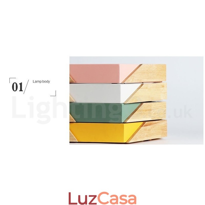 Macaron ultrafino regulável multicolorido luz de teto de madeira com abajur de acrílico lâmpada de teto estilo nórdico