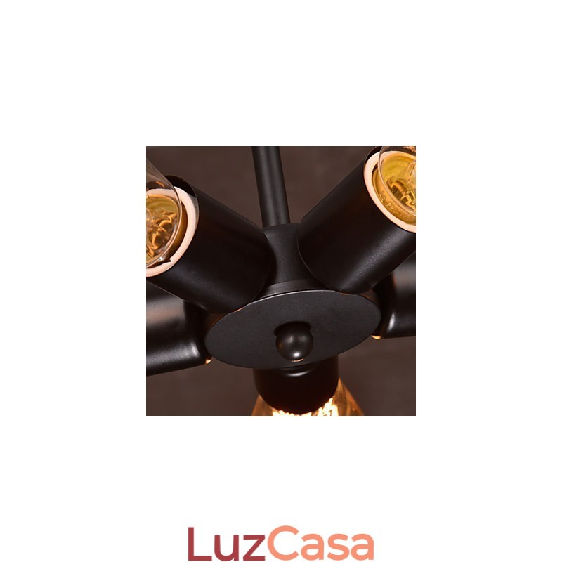 Luminária pendente 4 luzes estilo country ferro forjado