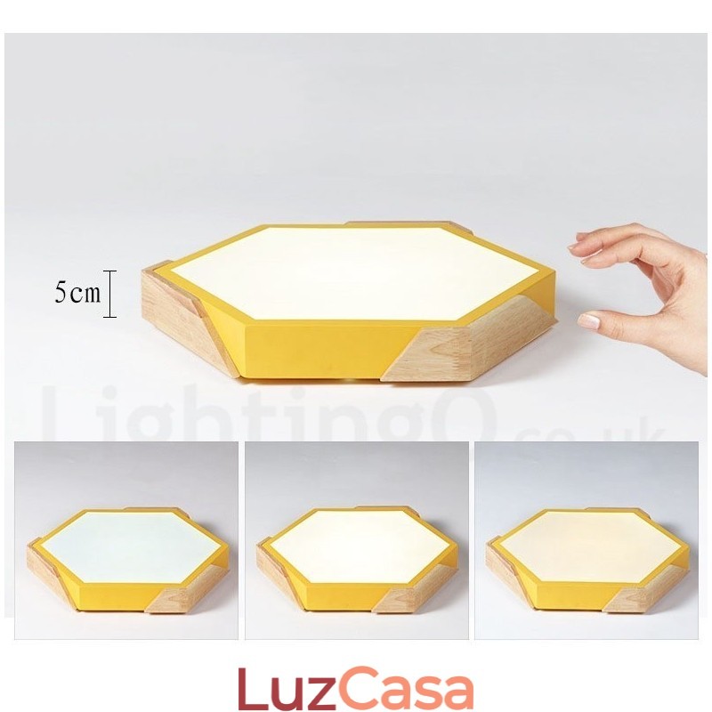 Macaron ultrafino regulável multicolorido luz de teto de madeira com abajur de acrílico lâmpada de teto estilo nórdico