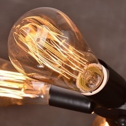 Luminária pendente 4 luzes estilo country ferro forjado