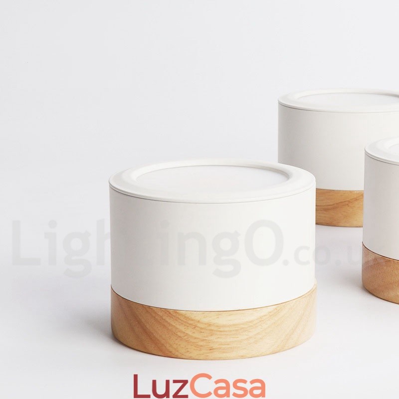 Mini luminária de teto de design moderno de madeira com cúpula de acrílico especial para também pode ser usada como luminária de parede