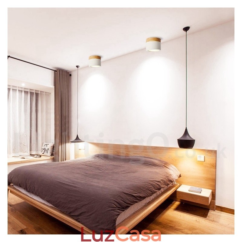 Mini luminária de teto de design moderno de madeira com cúpula de acrílico especial para também pode ser usada como luminária de parede