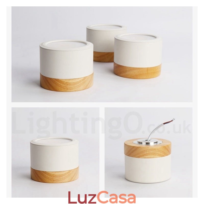 Mini luminária de teto de design moderno de madeira com cúpula de acrílico especial para também pode ser usada como luminária de parede
