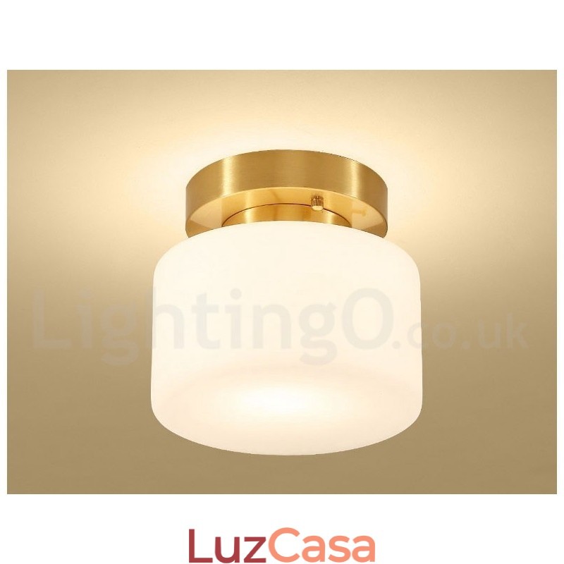 Luminária de teto embutida retrô vintage com abajur
