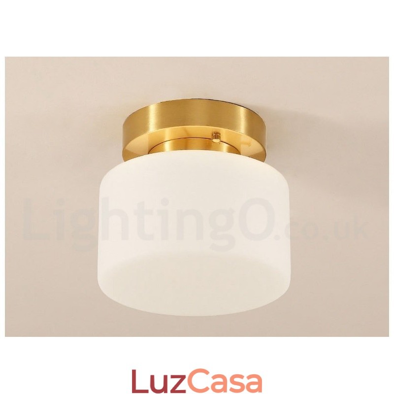 Luminária de teto embutida retrô vintage com abajur