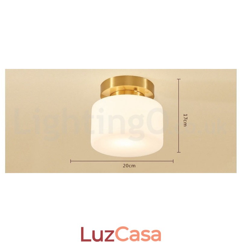 Luminária de teto embutida retrô vintage com abajur
