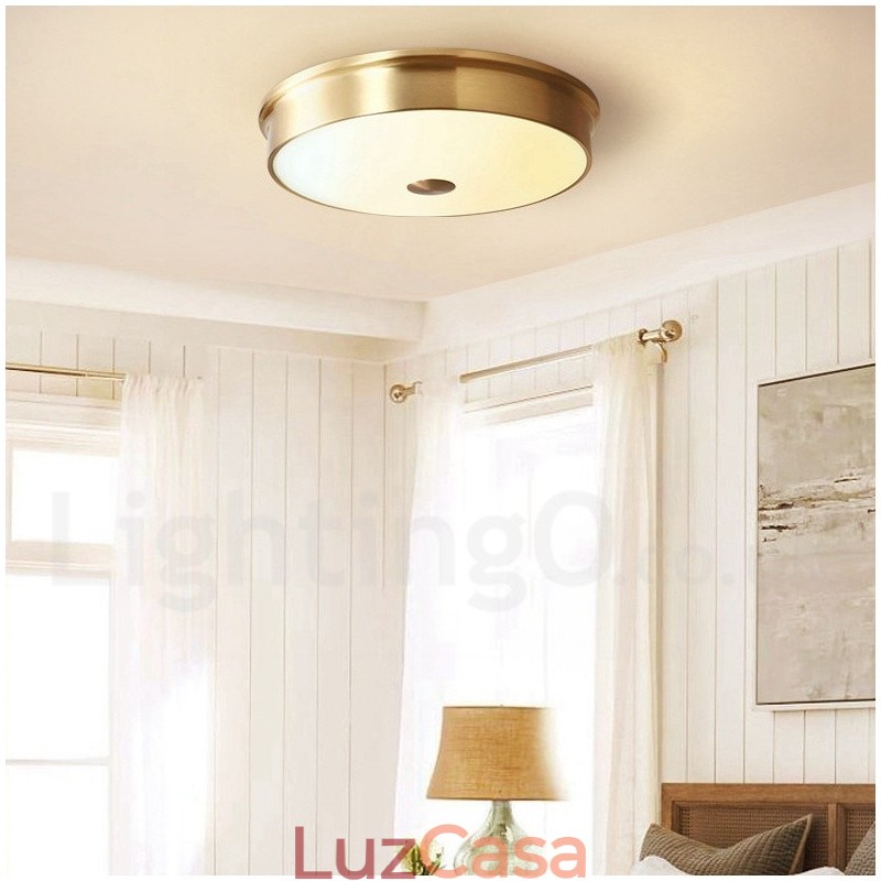 Luminária de teto embutida retrô vintage com cúpula de vidro