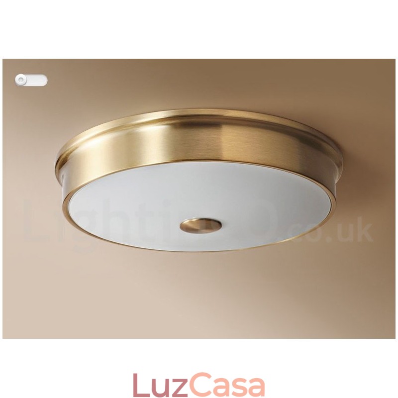 Luminária de teto embutida retrô vintage com cúpula de vidro