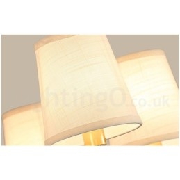 Pure Brass Grande Luxuoso Rústico Retro Vintage Pingente de Latão Lustre com Tons de Tecido