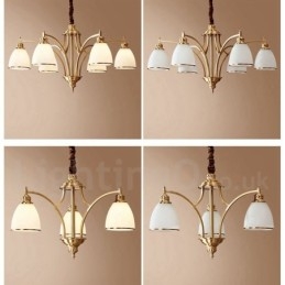 Pure Brass Grande Luxuoso Rústico Retro Vintage Pingente de Latão Lustre com Tons de Vidro