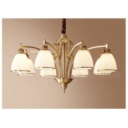 Pure Brass Grande Luxuoso Rústico Retro Vintage Pingente de Latão Lustre com Tons de Vidro
