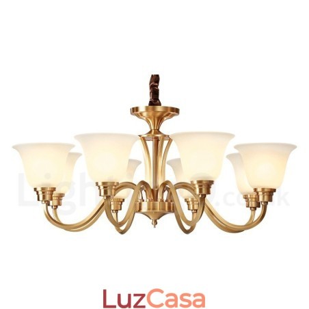 Pure Brass Grande Luxuoso Rústico Retro Vintage Sólido Latão Pingente Lustre com Tons de Vidro Pure Brass Grande Luxuoso Rústico Retro Vintage Sólido Latão Pingente Lustre com Tons de Vidro
