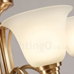 Pure Brass Grande Luxuoso Rústico Retro Vintage Sólido Latão Pingente Lustre com Tons de Vidro