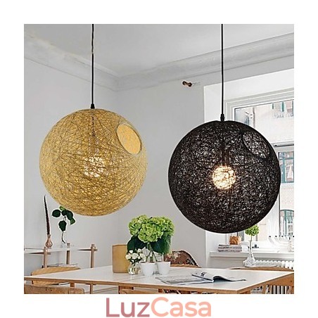 Lâmpada moderna simples e pastoral de vime, lustre de bola de cânhamo Lâmpada moderna simples e pastoral de vime, lustre de bola de cânhamo