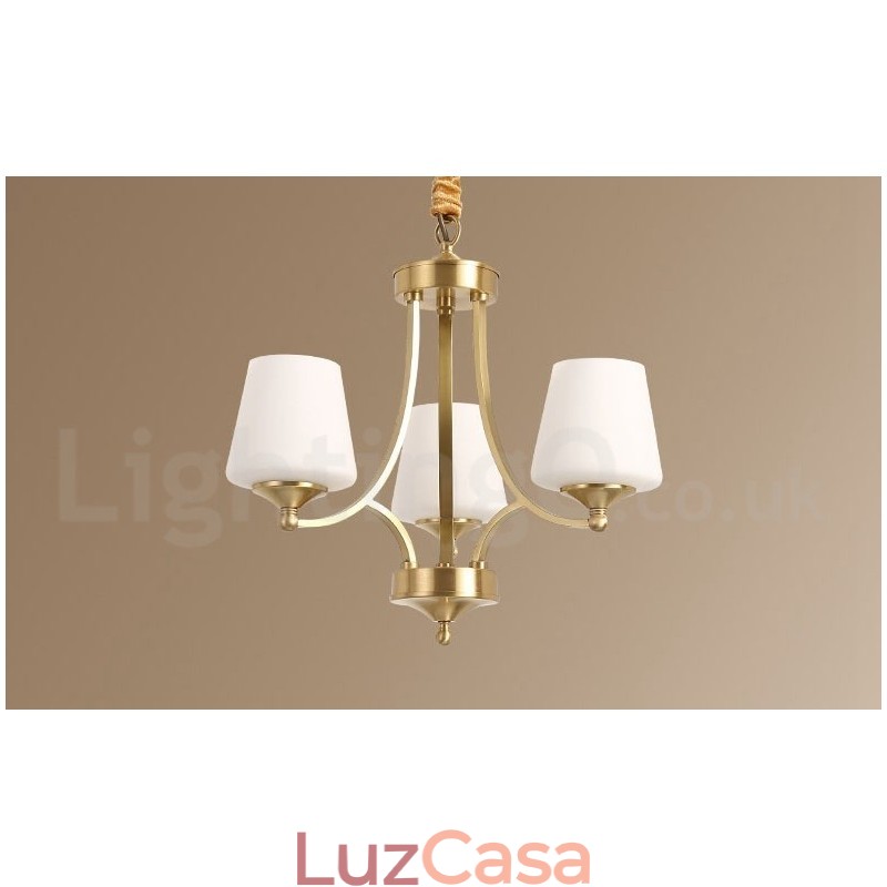 Pure Brass Grande Luxuoso Rústico Retro Vintage Pingente de Latão Lustre com Tons de Vidro