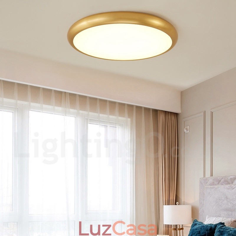 Luzes de teto de latão embutidas ultrafinas, modernas, contemporâneas e reguláveis, estilo nórdico, com cúpula de acrílico, também podem ser usadas como luminária de parede