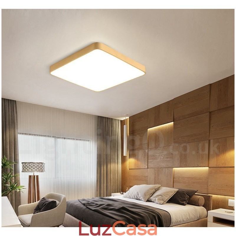 Luzes de teto de latão embutidas, estilo nórdico moderno, moderno, quadrado, ultrafinas, reguláveis, com cúpula de acrílico, também podem ser usadas como luminária de parede