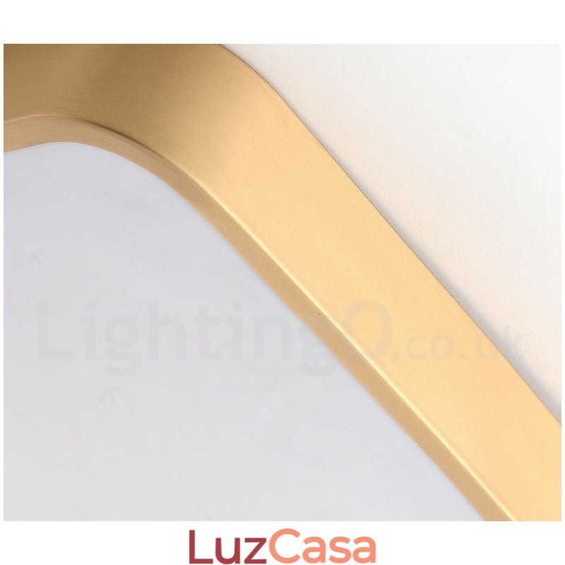Luzes de teto de latão embutidas, estilo nórdico moderno, moderno, quadrado, ultrafinas, reguláveis, com cúpula de acrílico, também podem ser usadas como luminária de parede