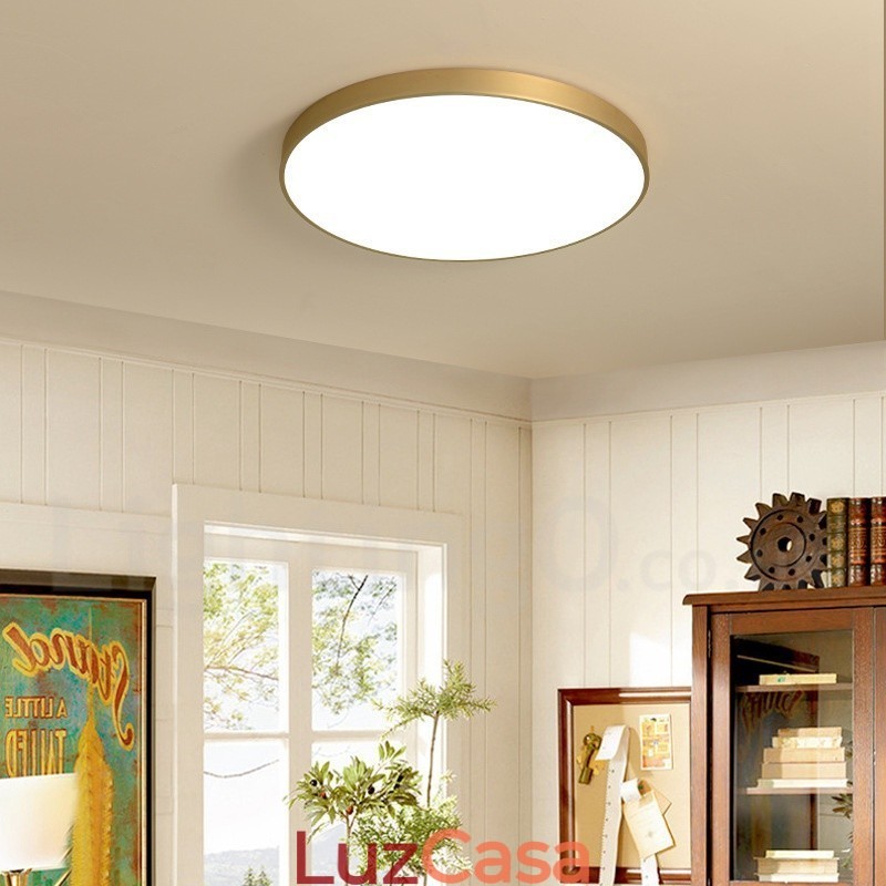 Luzes de teto de latão ultrafinas 100% redondas reguláveis, modernas, contemporâneas, estilo nórdico, embutidas, com cúpula de acrílico, também podem ser usadas como luminária de parede
