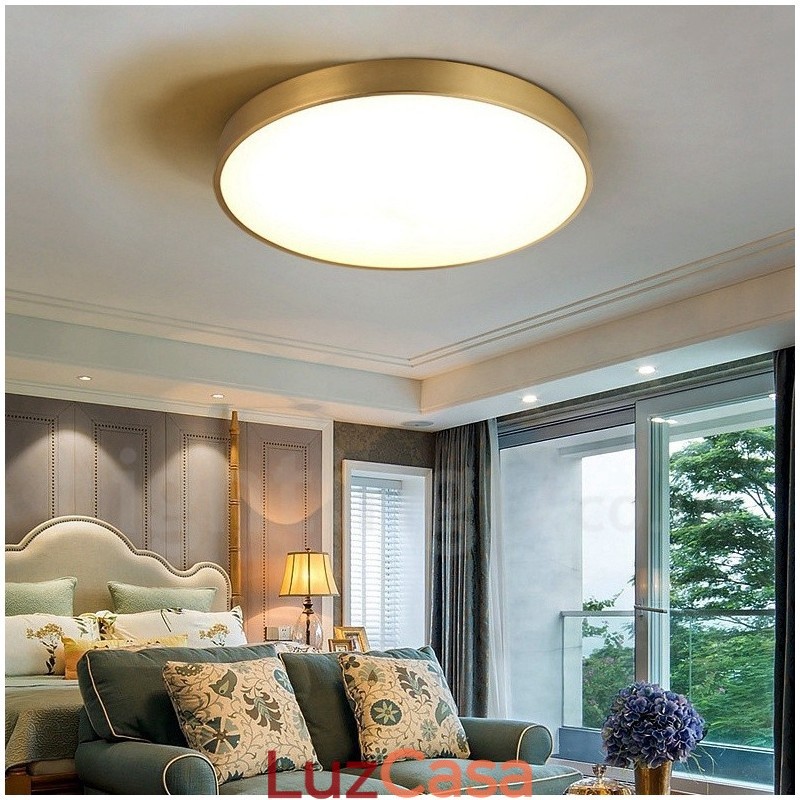 Luzes de teto de latão ultrafinas 100% redondas reguláveis, modernas, contemporâneas, estilo nórdico, embutidas, com cúpula de acrílico, também podem ser usadas como luminária de parede
