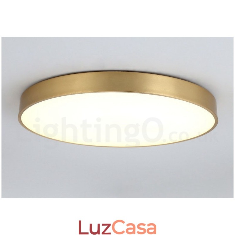 Luzes de teto de latão ultrafinas 100% redondas reguláveis, modernas, contemporâneas, estilo nórdico, embutidas, com cúpula de acrílico, também podem ser usadas como luminária de parede