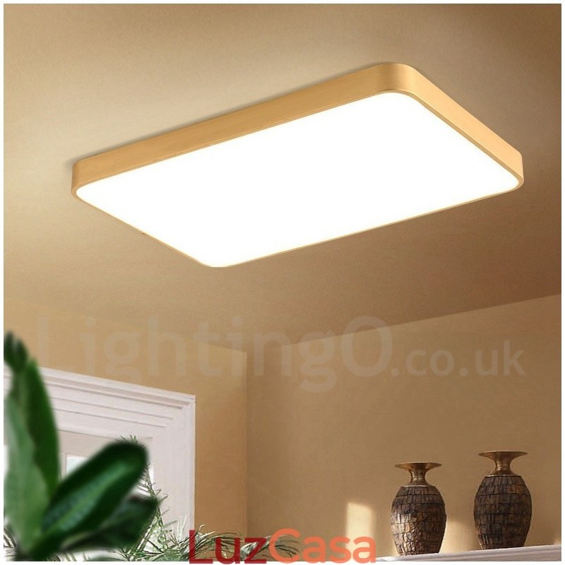 Luminárias de teto de latão embutidas, estilo nórdico moderno, contemporâneo, retangular ultrafinas, reguláveis, com cúpula de acrílico, também podem ser usadas como luminária de parede
