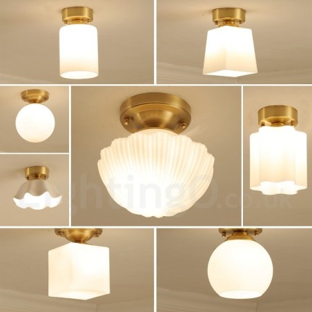 Pure Brass Rustic Lodge Nordic Style Luzes de teto embutidas com cúpula de vidro Pure Brass Rustic Lodge Nordic Style Luzes de teto embutidas com cúpula de vidro