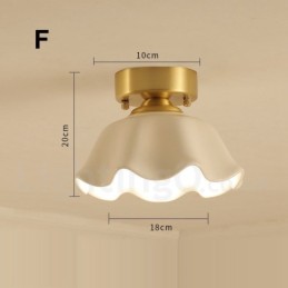 Pure Brass Rustic Lodge Nordic Style Luzes de teto embutidas com cúpula de vidro