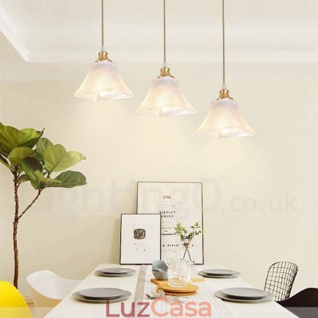 Luminária pendente estilo nórdico rústica de latão puro com cúpula de vidro Luminária pendente estilo nórdico rústica de latão puro com cúpula de vidro