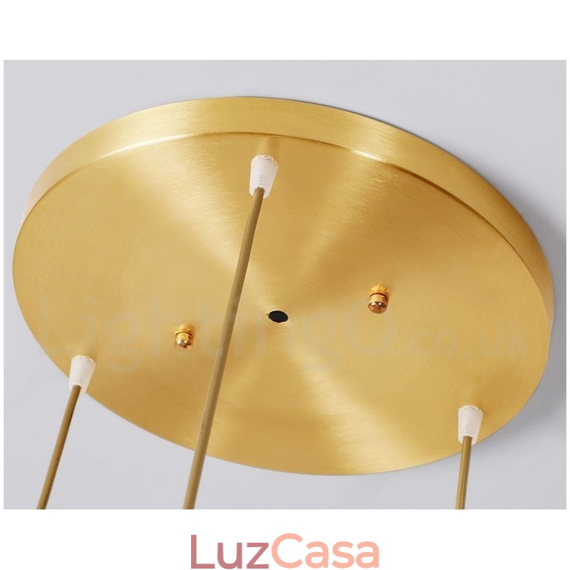 Luminária pendente estilo nórdico rústica de latão puro com cúpula de cerâmica