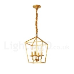 Luminária pendente estilo nórdico rústica de latão puro