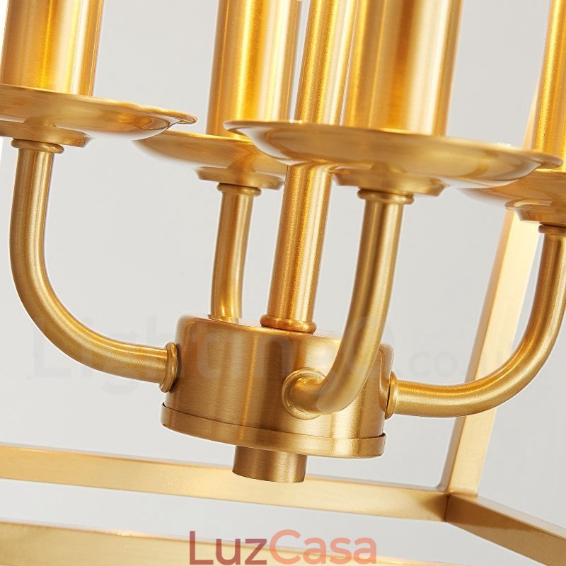 Luminária pendente estilo nórdico rústica de latão puro