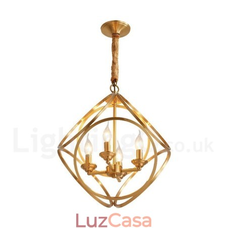 Luminária pendente estilo nórdico rústica de latão puro Luminária pendente estilo nórdico rústica de latão puro