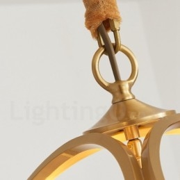 Luminária pendente estilo nórdico rústica de latão puro