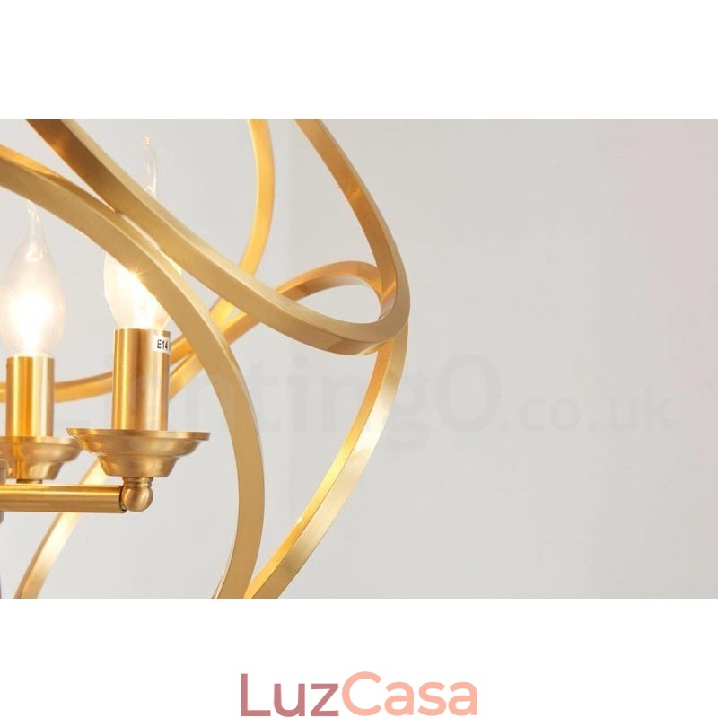 Luminária pendente estilo nórdico rústica de latão puro