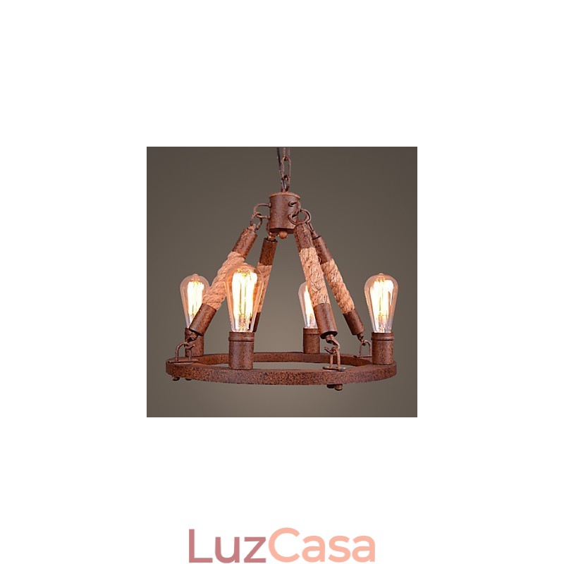 Luminária pendente de corda vintage loft lâmpada industrial criativa decoração estilo americano
