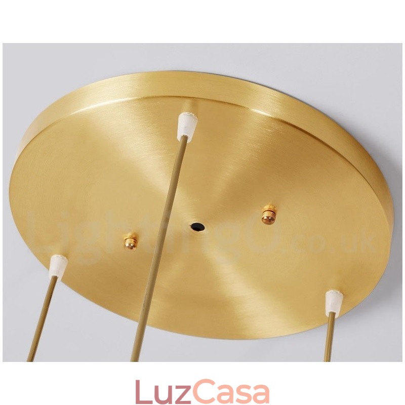 Luminária pendente estilo nórdico rústica de latão puro com cúpula de vidro