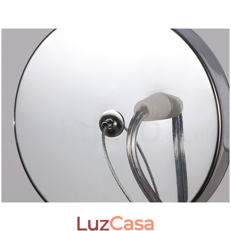Lustre de borlas de alumínio com pingente de designer, cor prata