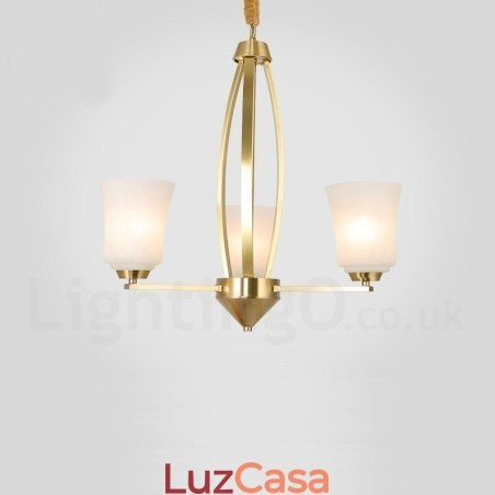 3 Luzes Pure Brass Grande Luxuoso Rústico Retro Vintage Latão Pingente Lustre com Tons de Vidro 3 Luzes Pure Brass Grande Luxuoso Rústico Retro Vintage Latão Pingente Lustre com Tons de Vidro