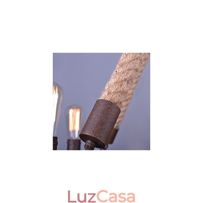 Luminária pendente de corda vintage loft lâmpada industrial criativa decoração estilo americano