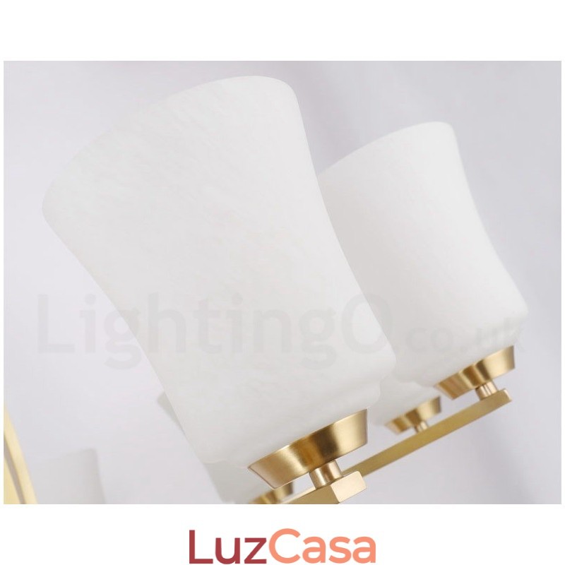 3 Luzes Pure Brass Grande Luxuoso Rústico Retro Vintage Latão Pingente Lustre com Tons de Vidro