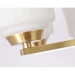 3 Luzes Pure Brass Grande Luxuoso Rústico Retro Vintage Latão Pingente Lustre com Tons de Vidro
