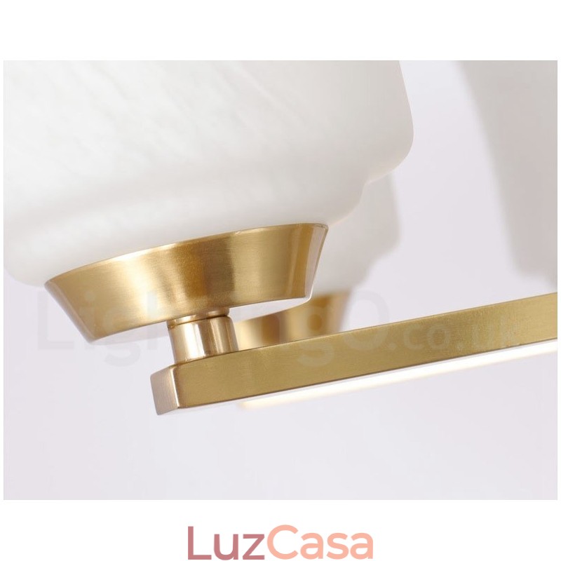 6 Luzes Pure Brass Grande Luxuoso Rústico Retro Vintage Latão Pingente Lustre com Tons de Vidro